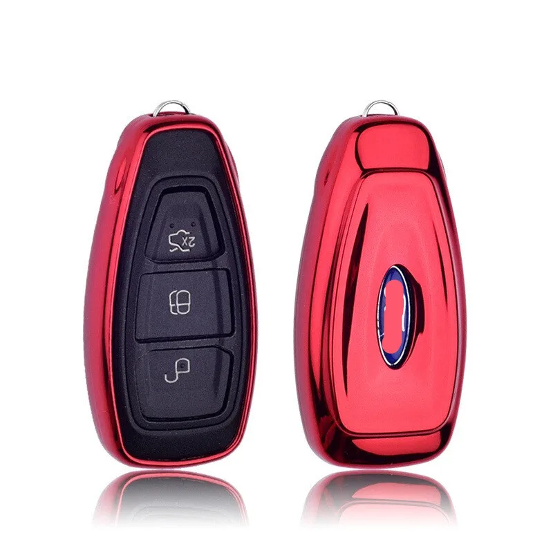 

soft TPU Car Key Protect Case Cover For FORD C-MAX FOCUS RS ST Fiesta Hatch car styling key ring shell cover