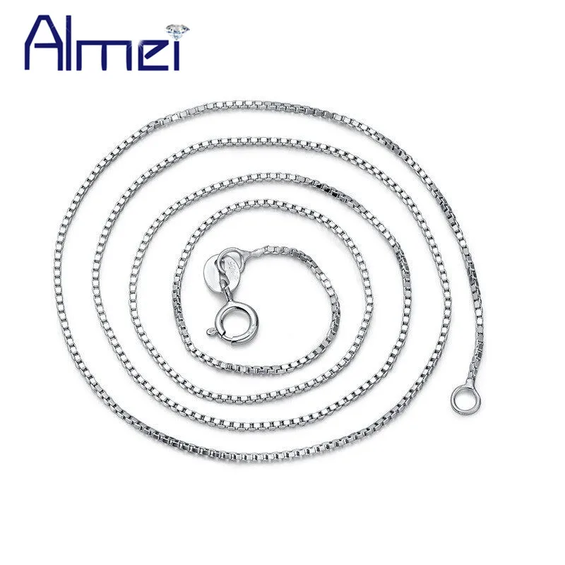 Ожерелье Almei из стерлингового серебра 925 пробы для женщин цепочка в коробке со