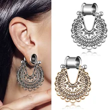 JUNLOWPY Висячие туннели для пирсинга хирургическая сталь двойная расклешенные ушные заглушки измерители Tragus серьги расширитель Сексуальная Lobe Растяжка комплект 2 шт