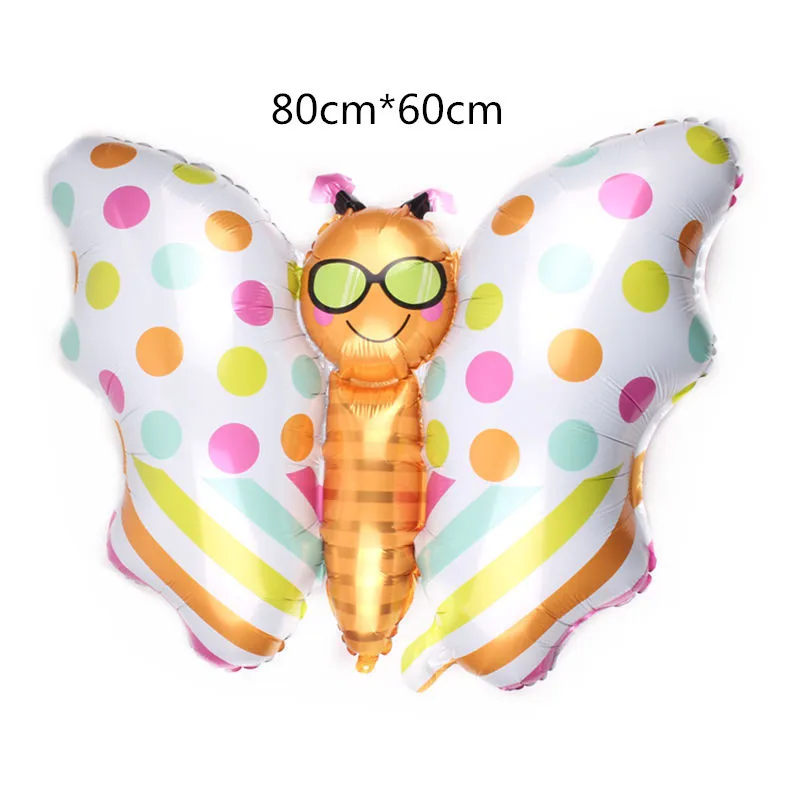 New Large Butterfly Foil Balloon for Baby Shower Kids Girl Birthday Jungle Party Decoration Inflatable Air Balloon Animal Globos