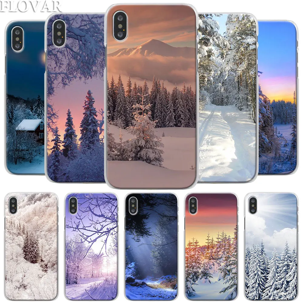 

Winter Snow Forest Phone Case for Apple iPhone X XR 7 8 Plus 6 6s Plus XS MAX SE Phone Case Coque