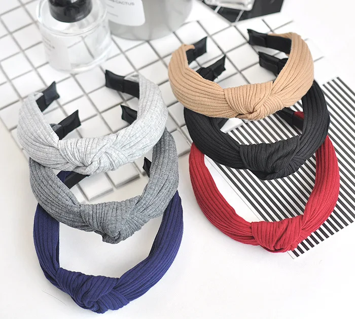 

New Hair Accessories Headdress Cloth Knitting Cross Knot Headband Hoop Wide-Stripes Hair ACC Pretty ornament