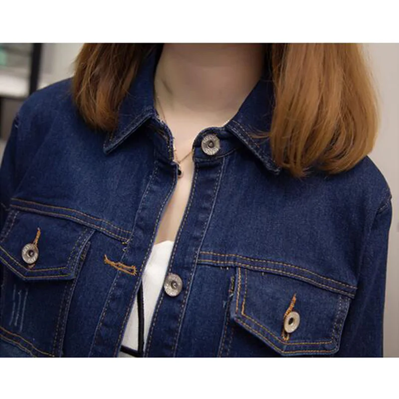 Denim Manteau La Moyen Vêtements Blue De Coupe Mode Stretch Femelle Taille Long 2019 vent Poche Veste Femmes Plus Printemps Odfvebx wPqtBYX