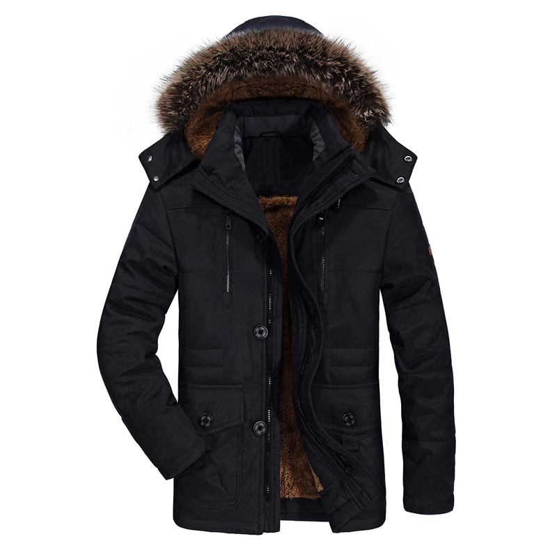 

Hooded Thick Warm Winter Jacket Men Long Parka Casual Jackets Man Coats Fur Hooded Mens Overcoat Plus Size L-5XL