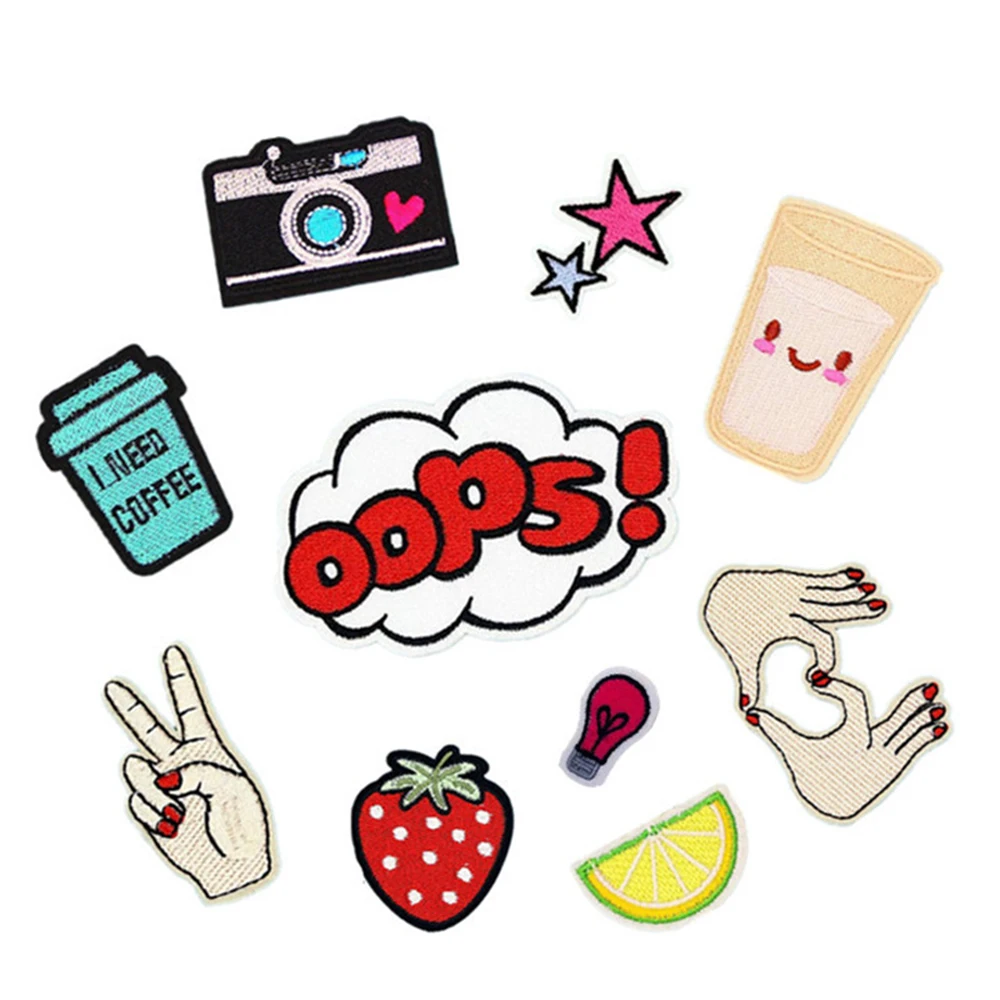 Exquisite computer embroidery cloth paste milk cup strawberry DIY clothing decoration cloth paste D-017