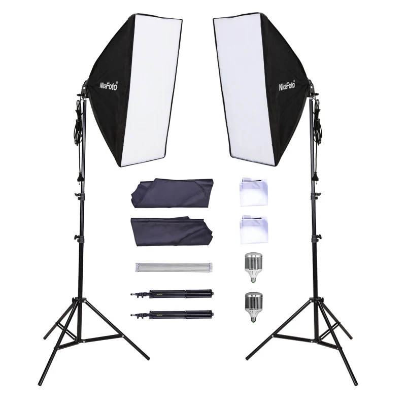 Photo studio kit 2x Nicefoto LED 180 Studio Flash + 50x70cm Softbox