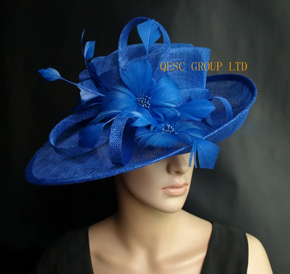 rivenditore all'ingrosso selezione straordinaria vendita a buon mercato usa Cobalto blu Royal Sinamay Hat Cappello abito formale con le piume ... rivenditore all'ingrosso selezione straordinaria vendita a buon mercato usa Cobalto blu Royal Sinamay Hat Cappello abito formale con le piume ...