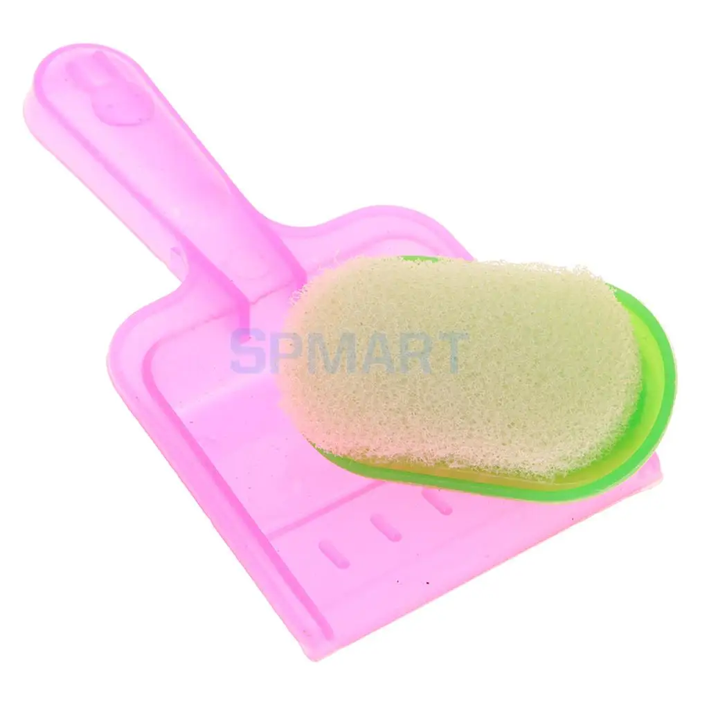 6Pcs Dollhouse Miniature Furnitures Vacuum Cleaner Mop Bucket Cleaning Tools for 1/6 Dolls Accessories Kids Pretend Play Toys