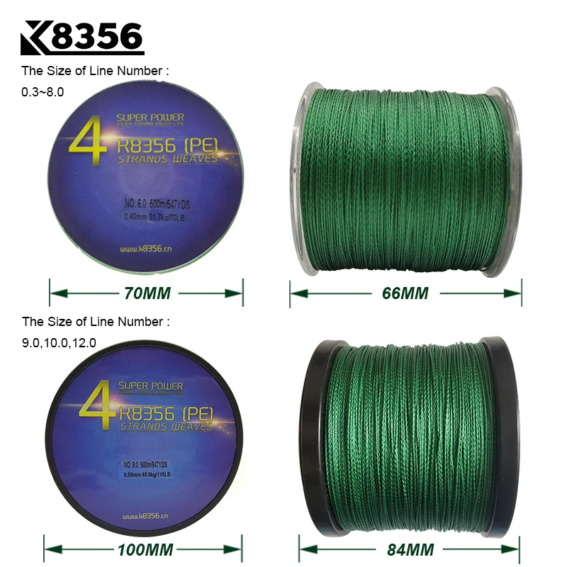 K8356 500 متر/547 متر 4 المدرجات pe خط مضفر الصيد خط 100% pe المتعددة الشعيرات خط الصيد سوبر قوية عالية الجودة 8LB-150LB K8356 500 متر/547 متر 4 المدرجات pe خط مضفر الصيد خط 100% pe المتعددة الشعيرات خط الصيد سوبر قوية عالية الجودة 8LB-150LB