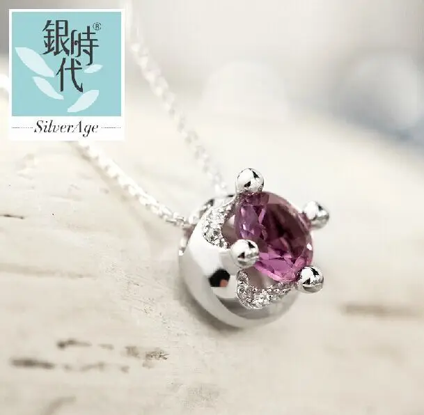 

Silver AGE 925 silver necklace female natural stone pendant sterling silver jewelry