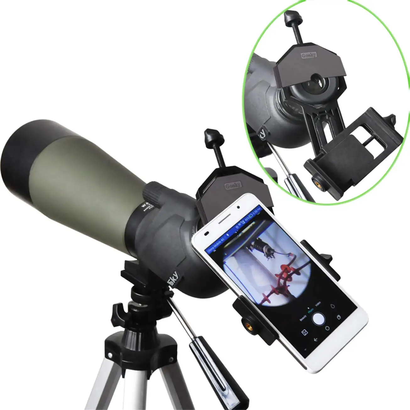 Adaptador de Montagem-compatível Gosky Universal Telefone Celular Binocular Monocular Spotting Escopo Telescópio Microscópio-se Encaixa Quase Todos 4 Gosky universal telefone celular adaptador de montagem-compatível