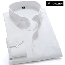 Мужская деловая официальная брендовая рубашка из хлопка с длинным рукавом в полоску/саржевая мужская рубашка