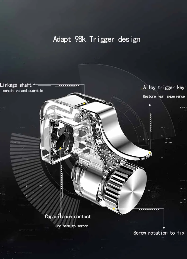 Мобильный игровой огонь Кнопка Aim ключ смартфон мобильный игровой курок L1R1 шутер контроллер металлический винт версия для PUBG