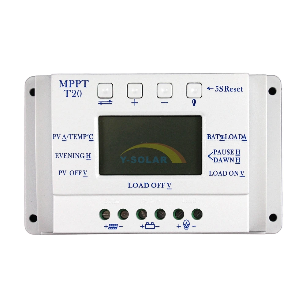 Preise LCD Display 20A MPPT 12 v 24 v Solar Panel Batterie Regler Laderegler für Beleuchtung System Last Licht und Timer Control