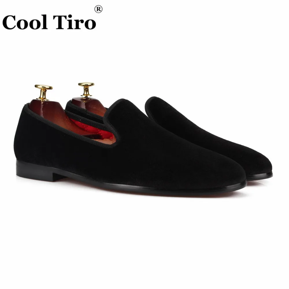 Men Loafers black Velvet Dress shoes (6)