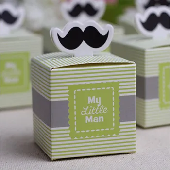 

200pcs European "My Little Man" / Sailboat Baby Shower Candy Boxes Baby Boy First Birthday Party Gifts Box