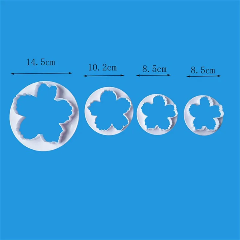 4 шт. пион лепестки шаблон цветок пластиковая паста торт пресс-форма набор печенья сахар помадка резак торты украшения инструменты