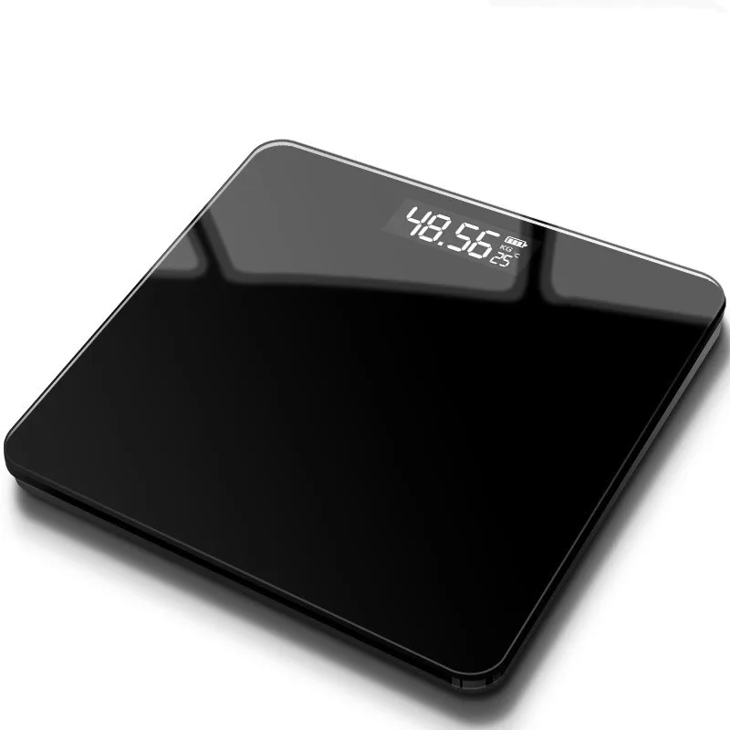 Bluetooth весы напольные весы для тела умные весы ЖК-дисплей с подсветкой весы для взвешивания стеклянные весы для жира тела BMI usb зарядка - Цвет: Black2