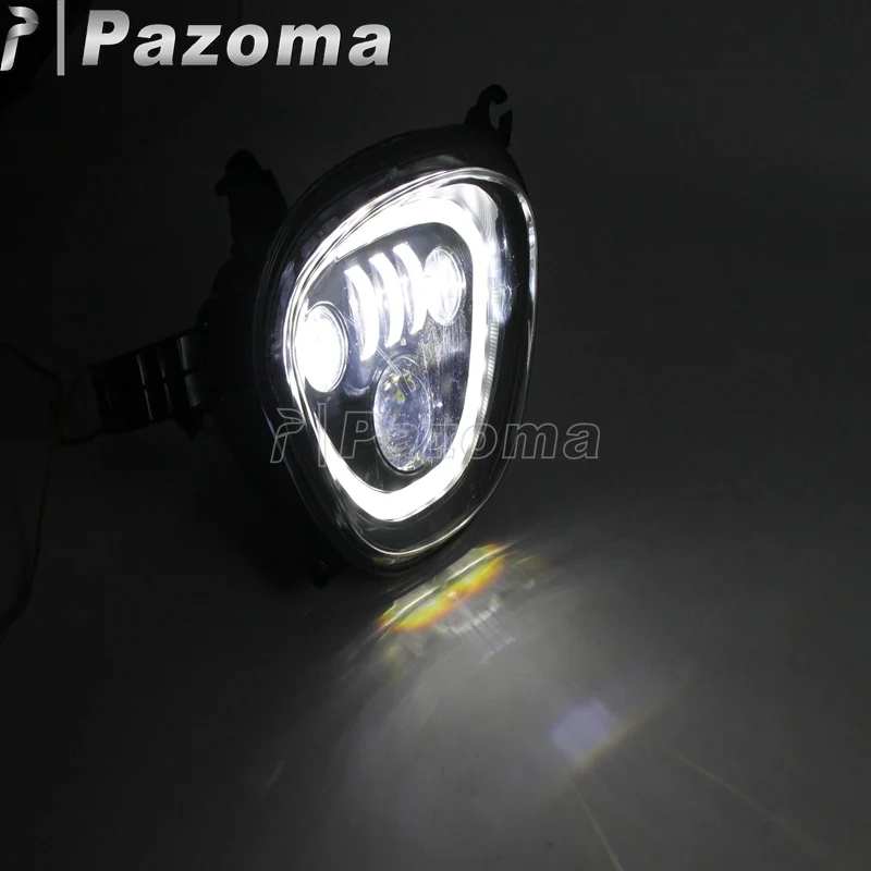 Мотоциклетный черный светодиодный налобный фонарь 6500K 110W DRL дальнего ближнего света на заказ для Suzuki Boulevard M109R VZR1800 M90 2006
