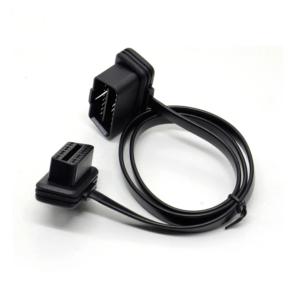 Плоский + тонкий As Noodle OBDII OBD 2 OBD2 16 Pin ELM327 Штекерный к двойному гнезду Y сплиттер