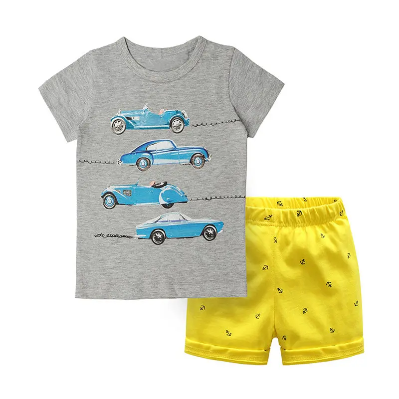 SAILEROAD Tractors Pattern Kits for Boys Clothing Sets Summer Kids Outfits Shirt Pants 2 Pieces Toddler Boy Clothes Suits - Color: 1612 same picture