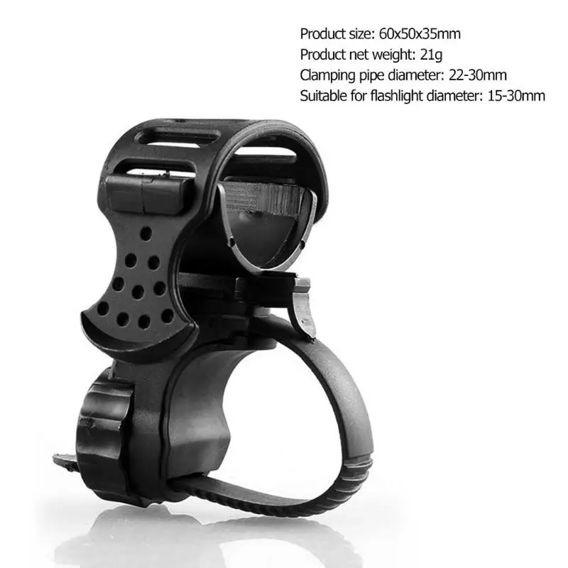 Sale Bicycle Lamp Holder Flashlight Bracket Adjustable 360 Degree Rotating Black Outdoor Riding Cycling Accessories Bike Parts 8