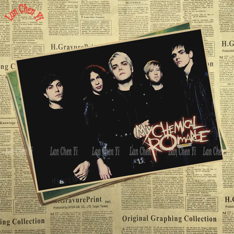 Зеленый My Chemical Romance Band Классический Ностальгический матовый крафт-бумага плакат офисный подарок столовая домашний Декор стикер дизайн - Цвет: Зеленый