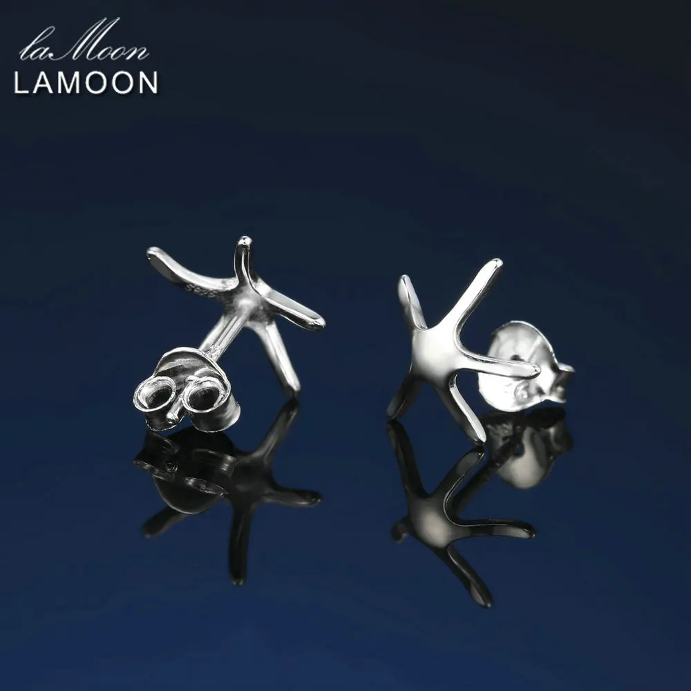 LAMOON полировки гладкой 1 1*1 см большой звезды Форма 100% 925 великолепные браслеты из