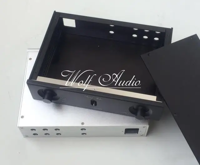 Серебряный и черный 2606A Полный алюминиевый корпус усилитель мощности чехол предусилитель оболочка DIY аудио усилитель коробка