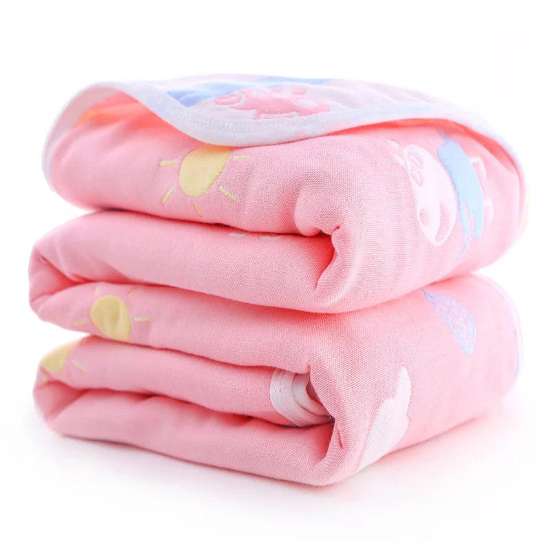 Шесть слоя хлопок марля Детские покрыты банные полотенца, многоцелевой и non-флуоресцентный