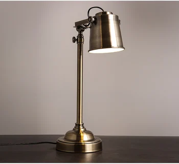 

Modern Loft Style Bronze Metal Led Table Lamp Retro Adjustable Mechanical Arm Study Bedroom Bedside Office Light Free Shipping