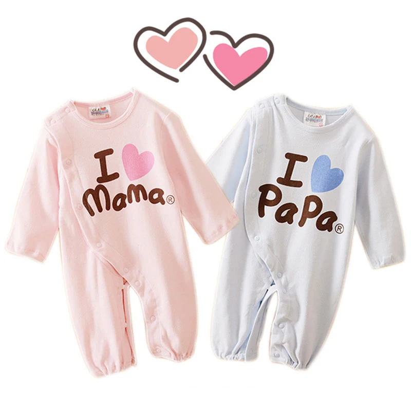 

Baby Rompers Love Mummy & Daddy Baby Boy Girl Clothes 4 Colors Clothing Ropa Bebe Children Toddlers Rompers 2colors 1pcs HB033