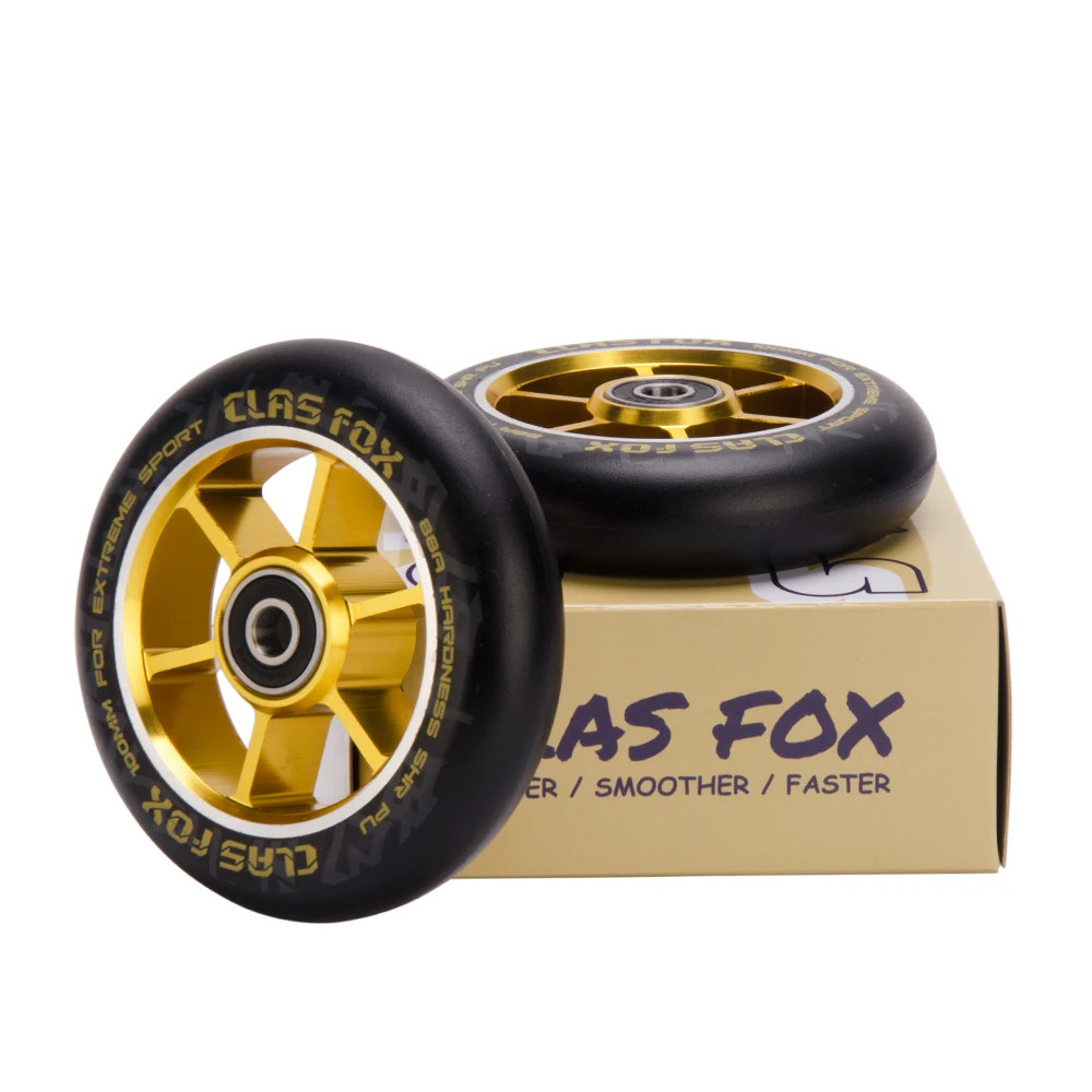 

Send free 2PCS white PU high quality Neo-chrome Scooter Wheels 100MM with ABEC-9 Bearings