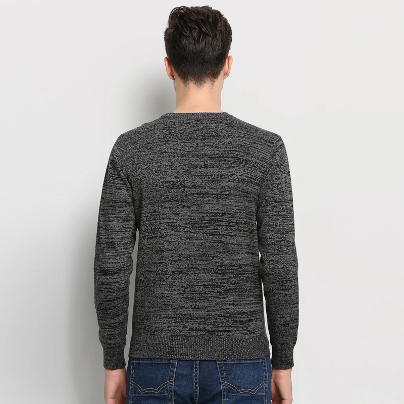 Высококачественный осенний зимний модный брендовый мужской свитер, однотонный приталенный Мужской пуловер, вязаный свитер для мужчин