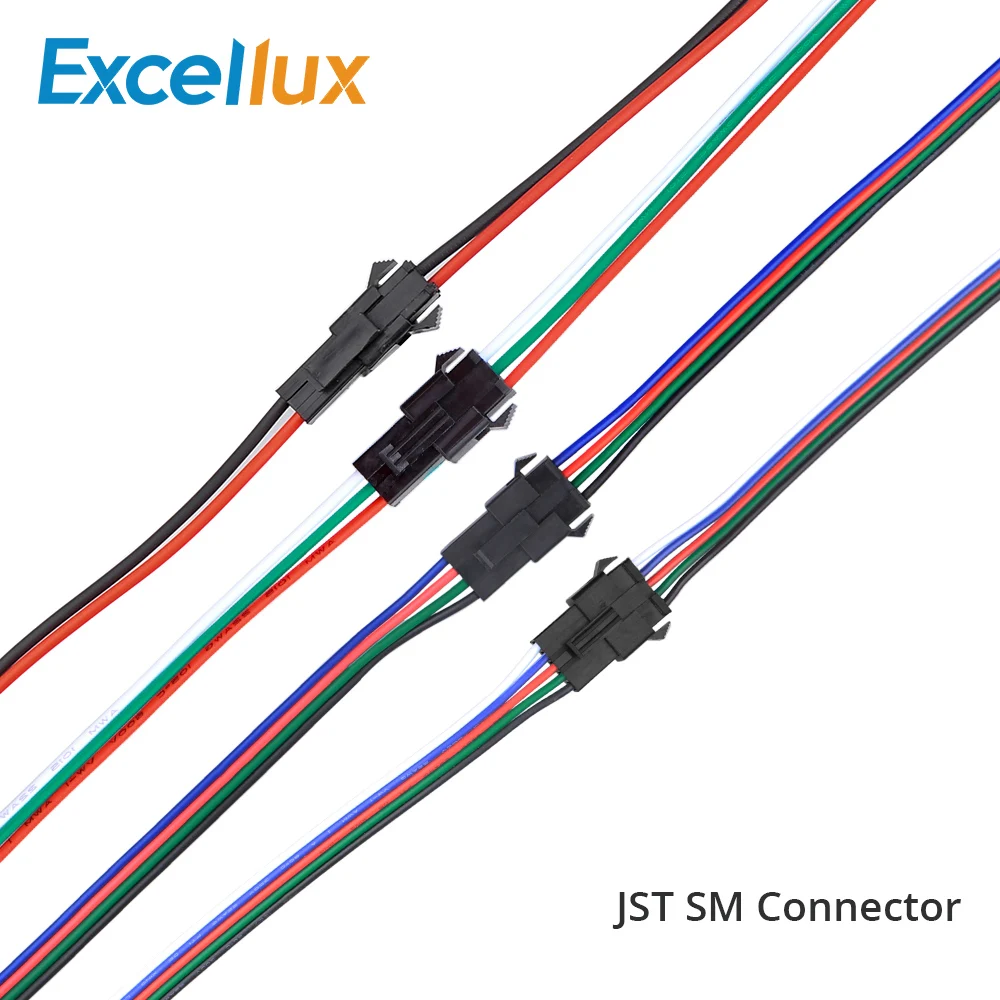 5 компл./лот JST SM соединитель 2pin / 3pin 4pin 5pin штекер и гнездо набор проводов для 5050/3528