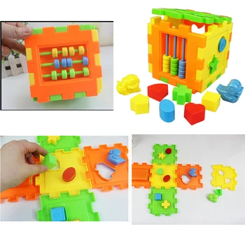 

Baby Colorful Block Toy Bricks Matching Blocks Baby Intelligence Educational Sorting Box Toy