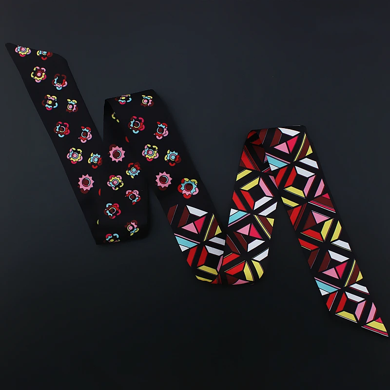 

2019 Design Women Scarf Silk Hair Band Print Neck Scarfs Lady Hand Bag Scarves Ribbon Head Band Tie Neckerchief