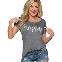 Женская футболка, винтажное поступление, футболка с надписью «friends happy», летняя футболка, дешевая одежда, vestidos ropa mujer T009