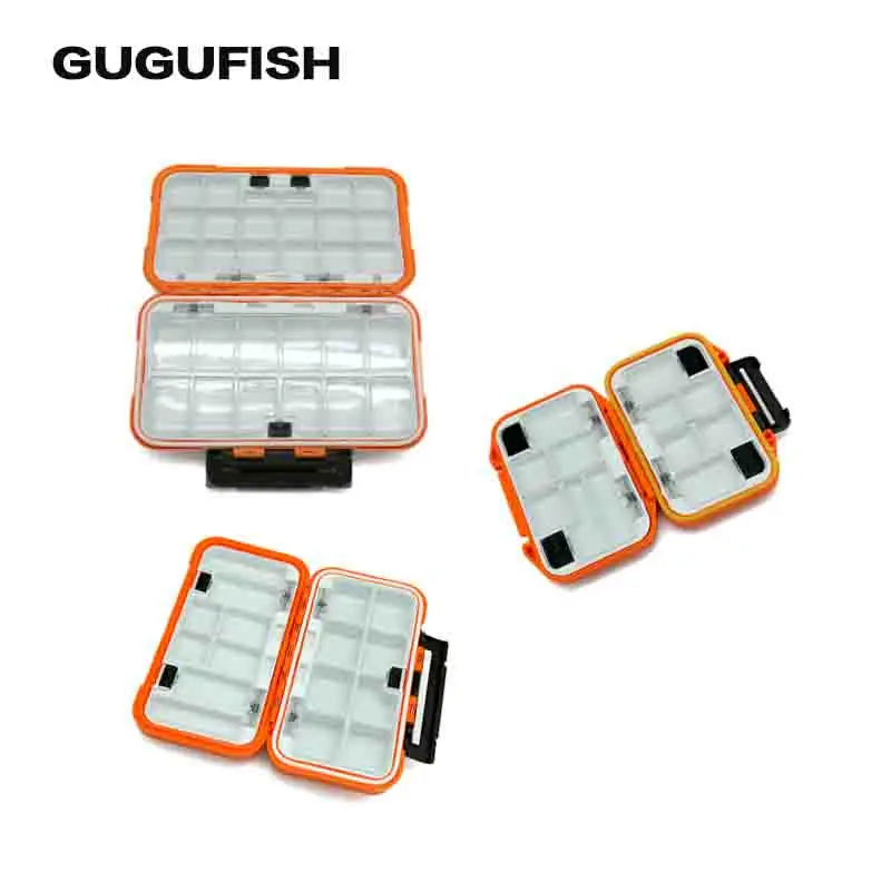GUGUFISH High Quality Plastic Fishing Tackle Box 30 Compartments Lure Fishing Box Double Layer Fishing Box Fishing Accessories