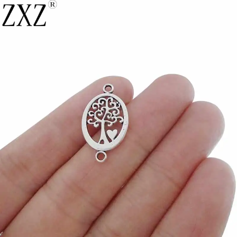 ZXZ 20 قطع العتيقة الفضة لهجة شجرة موصل سحر لسوار صنع المجوهرات النتائج 23x13 ملليمتر