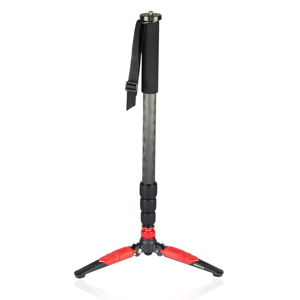 MINIFOCUS Professional 61 inch Camera 4 Series Carbon Fiber Monopod With Folding Base For DSLR