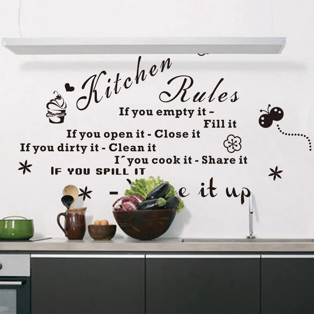 Creative home living room Wall Sticker Home room kitchen Wall decals tattoo  Transfer Art Decor Vinyl kitchen ruler Wall mural - AliExpress