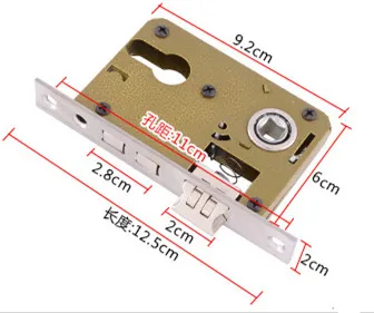 92*60 мм замок фурнитура Дверь Сплит замок корпус, деревянный дверной замок корпус Металл Нержавеющая сталь - Цвет: Золотой