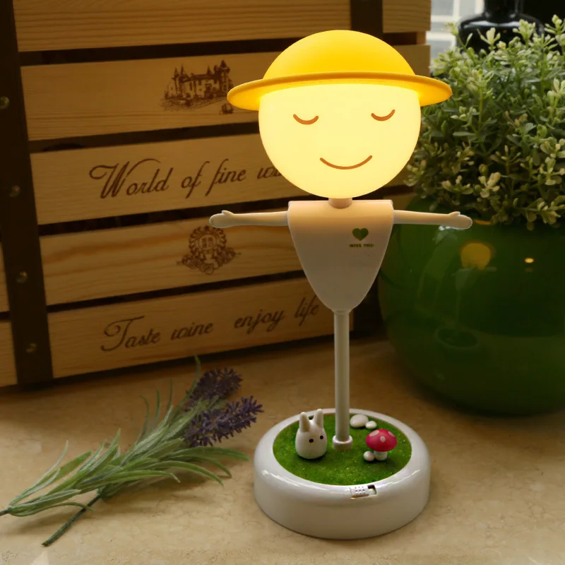

Novelty Scarecrow Led Small Sensor Kids Babyroom Atmosphere Lamp Birthday Christmas Gift Night Light Touch USB Rechargeable Lamp