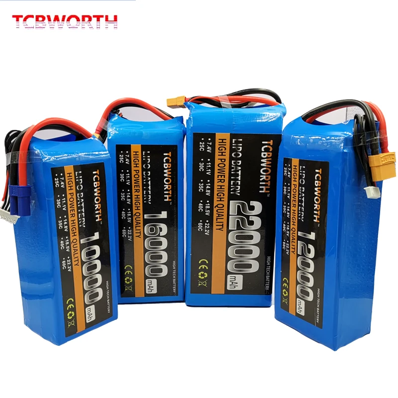 RC Toys LiPo Battery 4S 14.8V 10000mAh 12000mAh 16000mAh 22000mAh 25C 35C For RC Airplane Quadrotor Aircraft Drone Car Boat