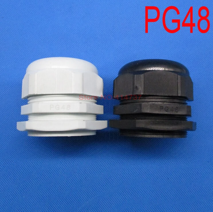 

10pcs/lot Waterproof Cable Connector PG48 White or Black Cable Gland 37-44mm Cable Range