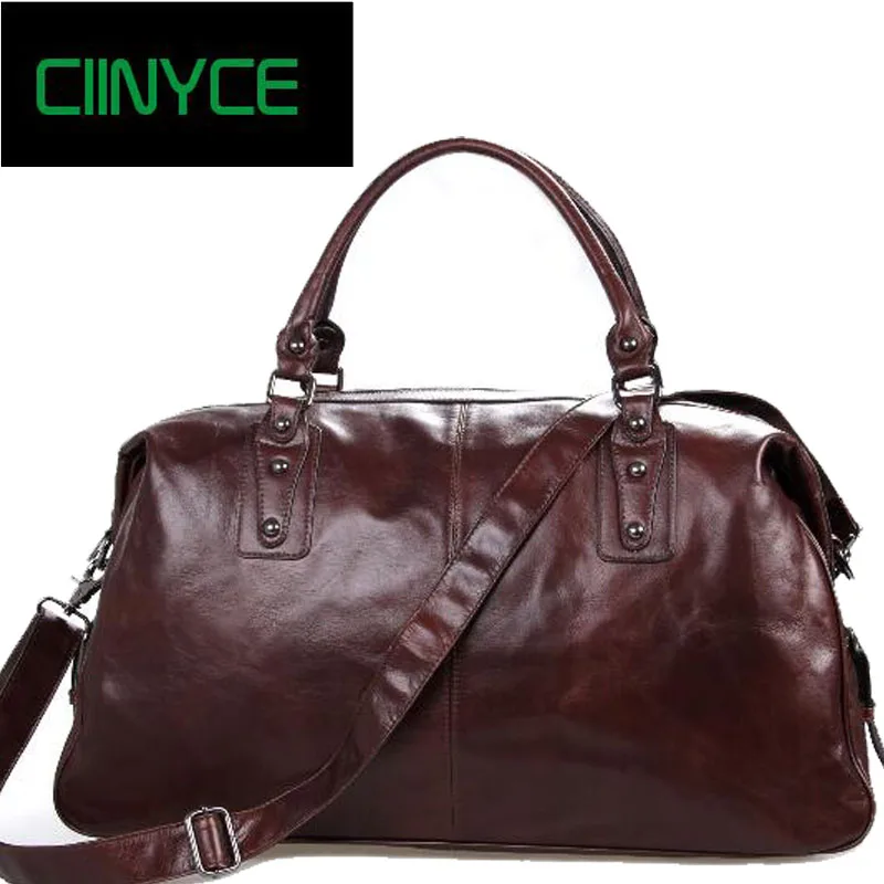 

Vintage Genuine Cow Leather Travel Men totes Luggage Large Male Cowhide Duffel Weekend Big Shoulder bags