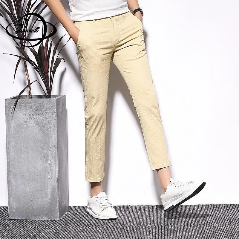 YAUAMDB men suit pants spring autumn 29 36 male trousers solid color
