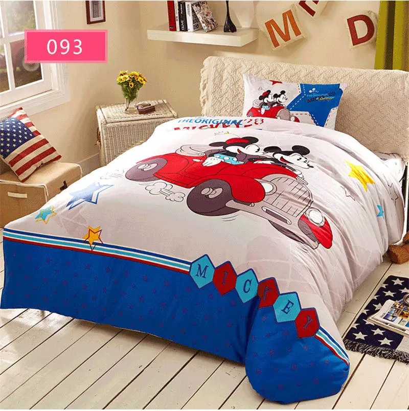 Набор постельного белья с 3D принтом Микки Мауса для мальчиков, декор в спальню, хлопок, простыня, пододеяльник, комплект, без наполнителя - Цвет: see chart