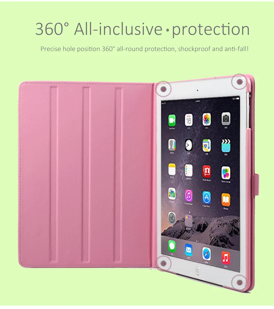 Luxury Flip Case 7.9inch Tablet Sleeve Protective Cover Shell For iPad Mini1234 9.7 For ipad 234 Auto Sleep Wakeup Holder Stand (7)